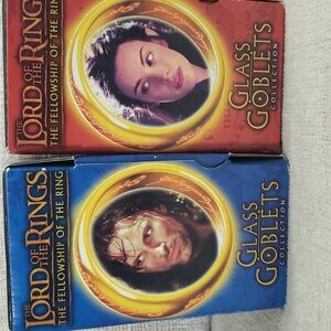 Lord of Rings Goblets Glass New - Vintage - Elf & Ranger Goblet
